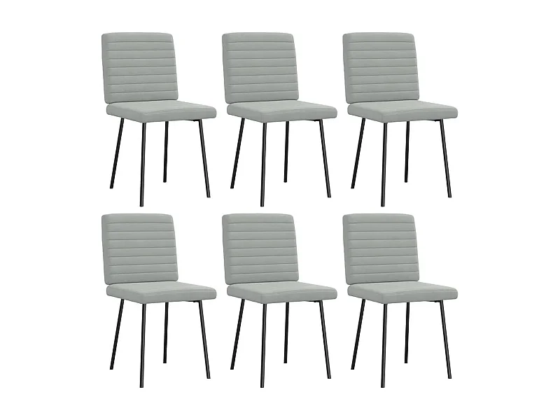 Chaises à manger lot de 6 gris clair velours