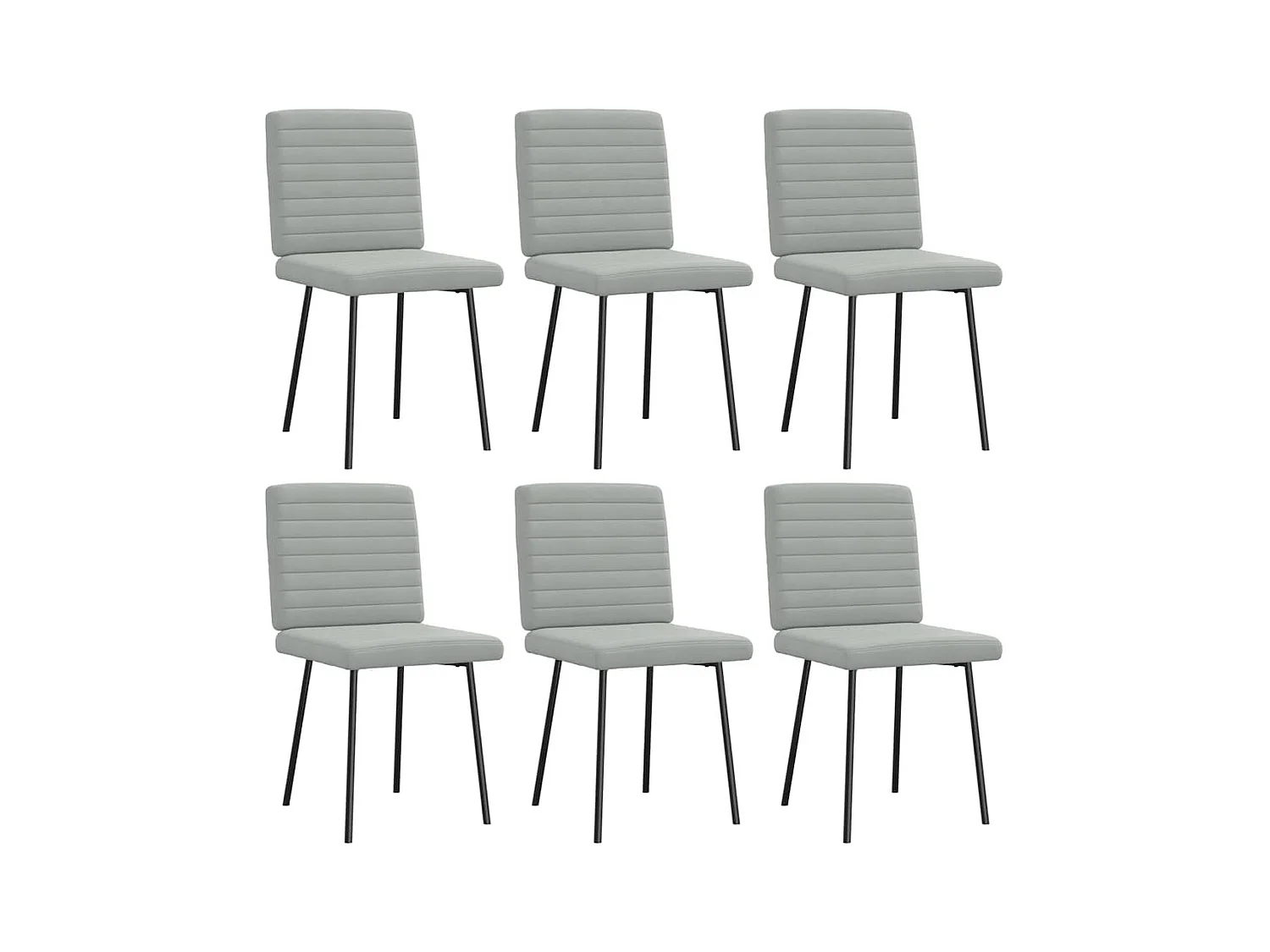 Cadeiras de jantar 6 peças veludo cinzento-claro