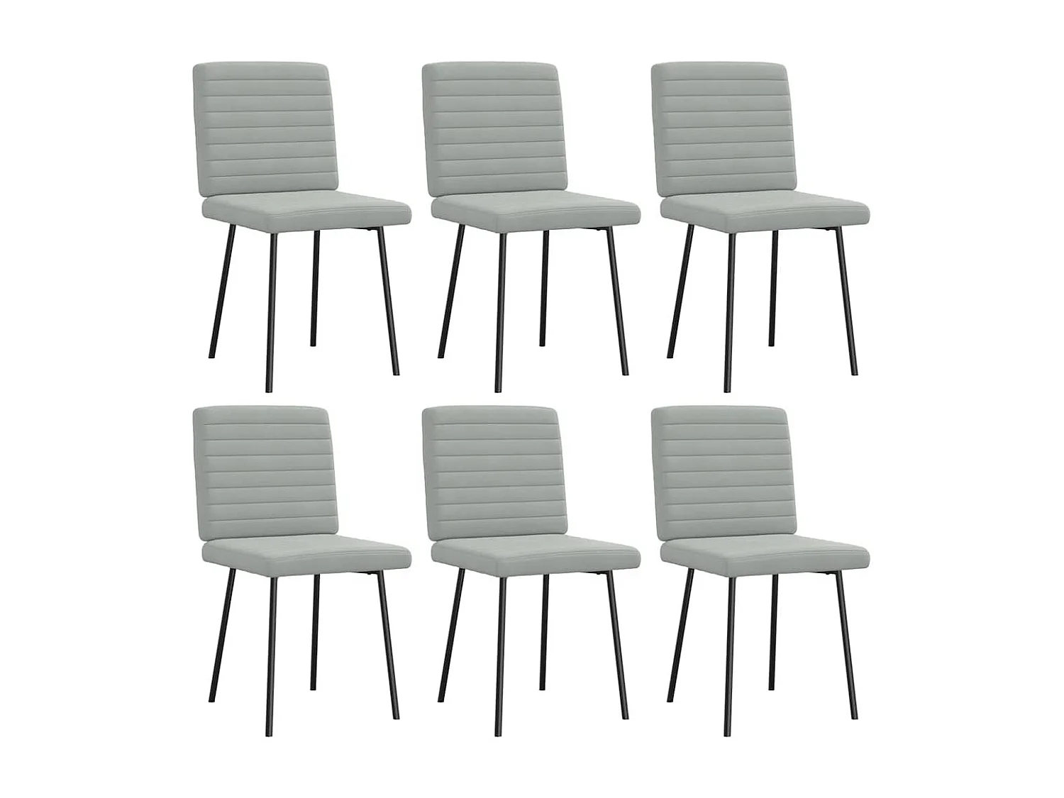 Chaises à manger lot de 6 gris clair velours