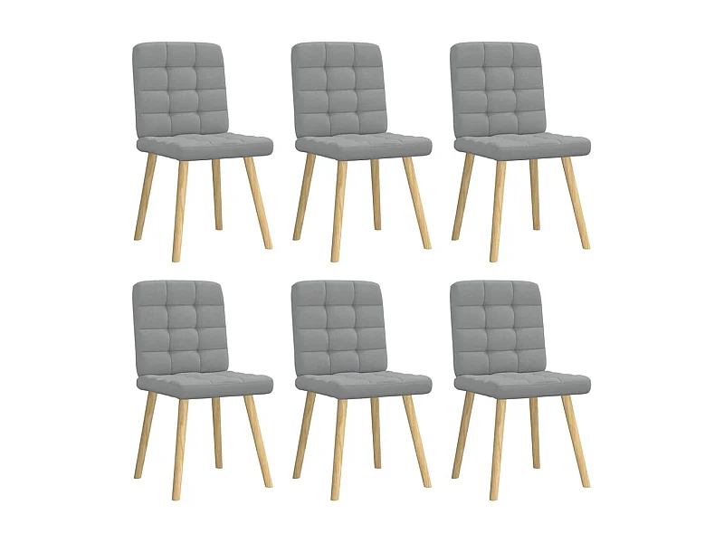 Chaises à manger lot de 6 gris clair tissu