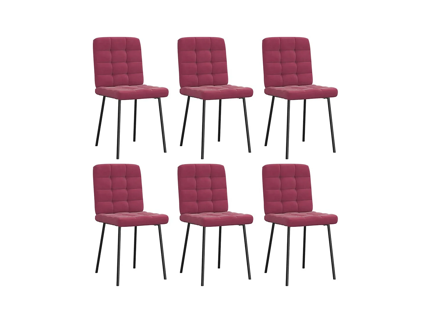 Sillas de comedor 6 unidades terciopelo rojo tinto