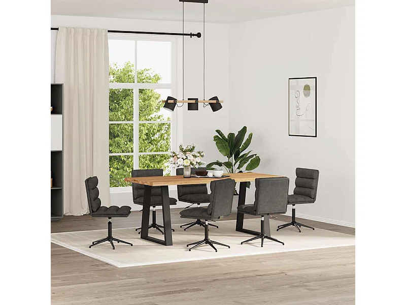 Sillas de comedor 6 unidades cuero sintético negro