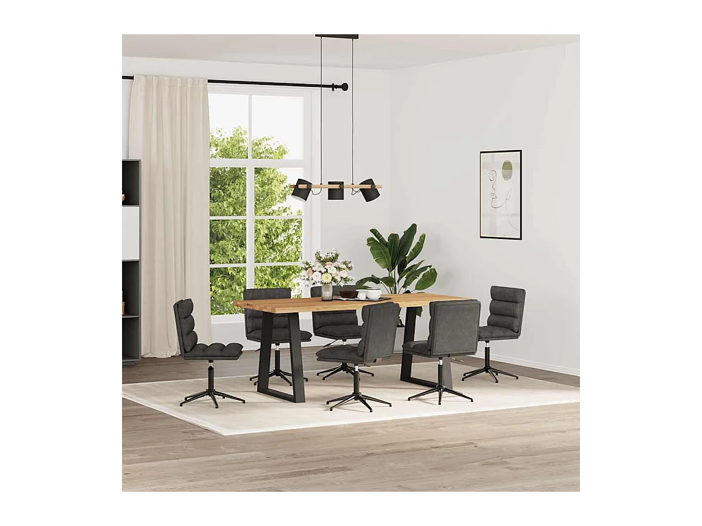 Sillas de comedor 6 unidades cuero sintético negro