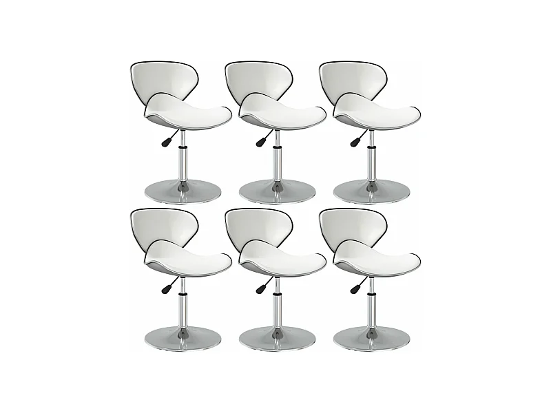 Chaises à manger lot de 6 blanc similicuir
