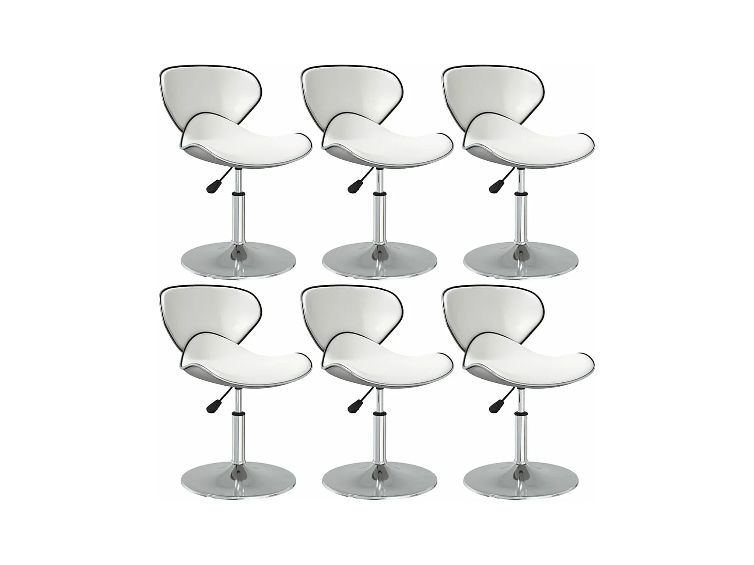 Chaises à manger lot de 6 blanc similicuir