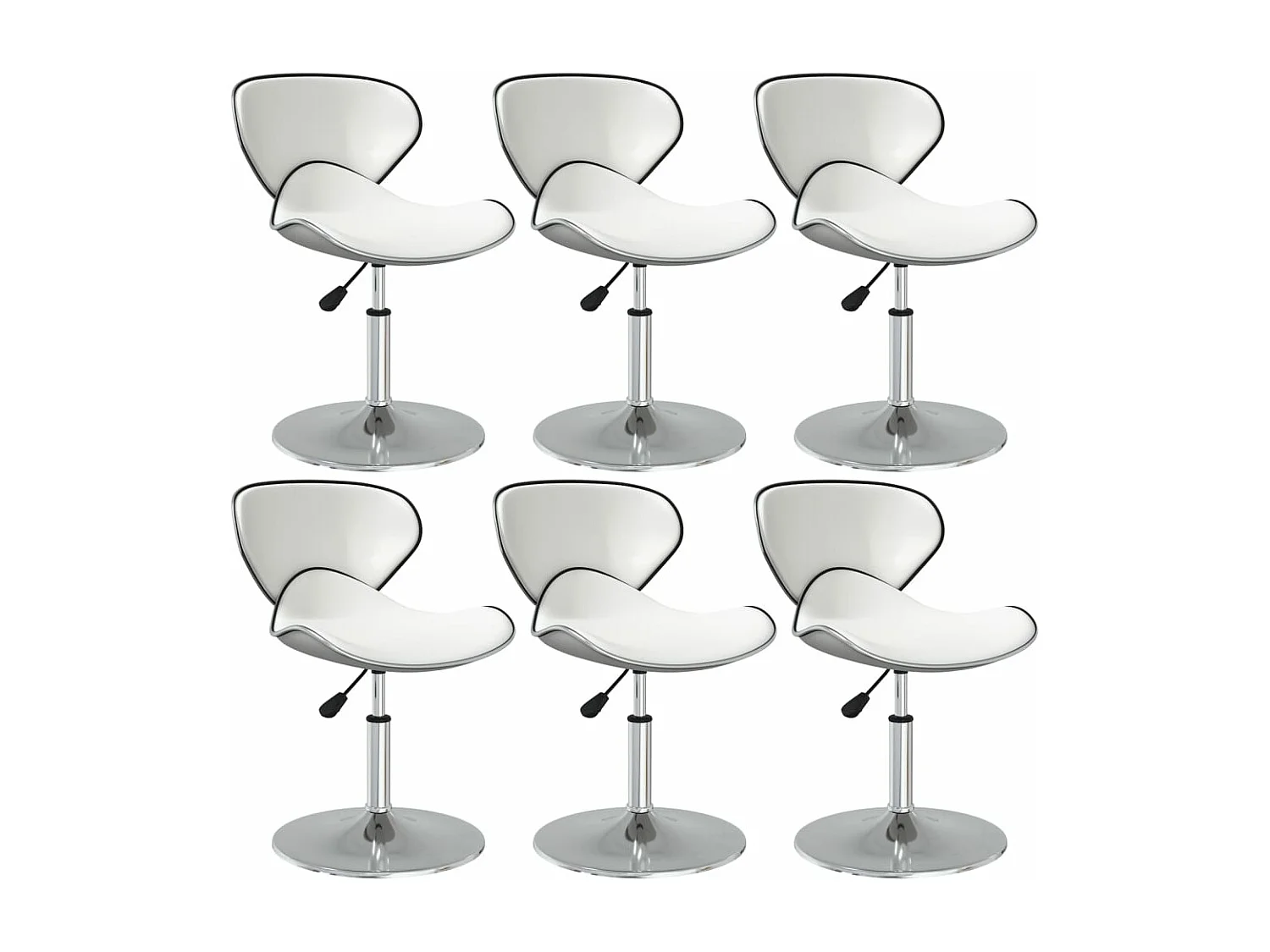 Chaises à manger lot de 6 blanc similicuir