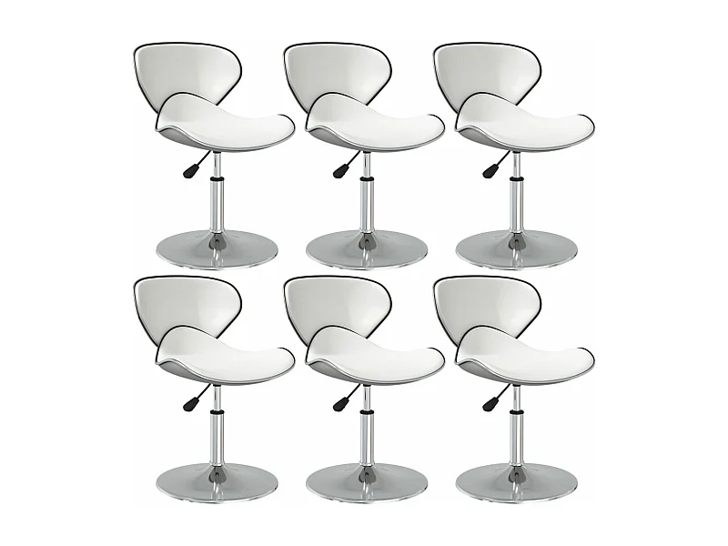 Eetkamerstoelen 6 st kunstleer wit