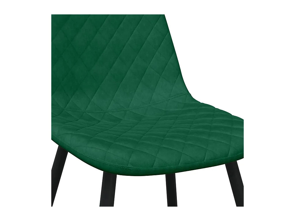 Chaises à manger lot de 6 vert foncé velours
