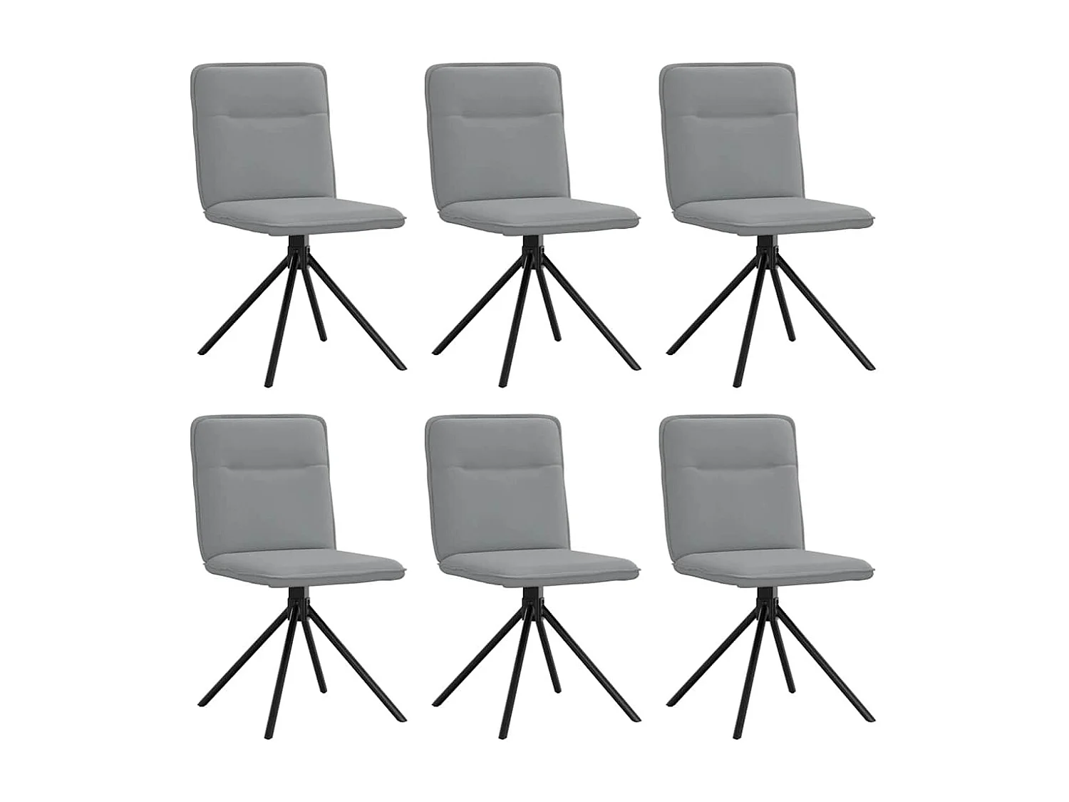 Chaises à manger lot de 6 gris clair tissu