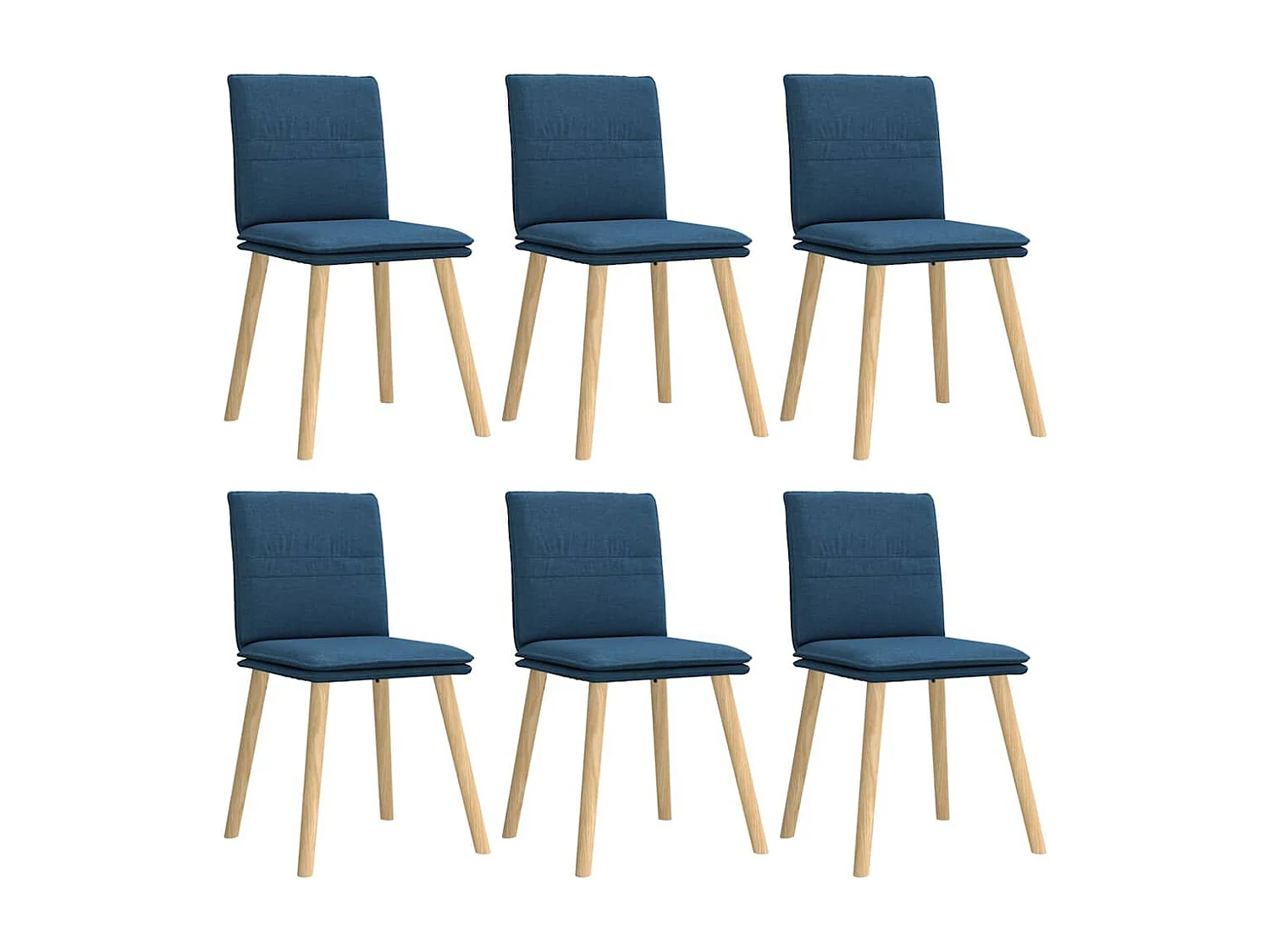 Eetkamerstoelen 6 st stof blauw