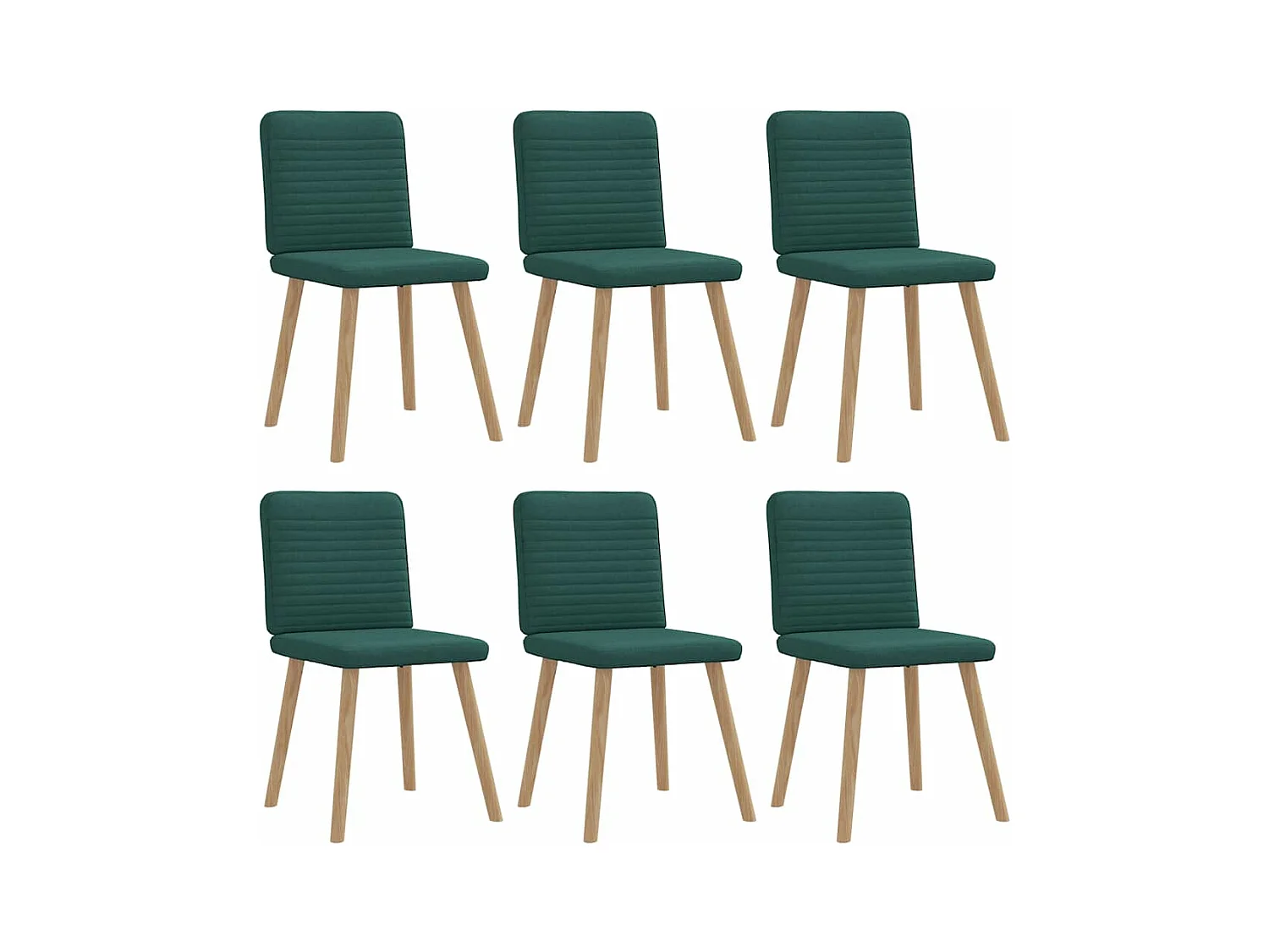 Chaises à manger lot de 6 vert foncé tissu