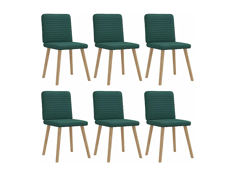 Chaises à manger lot de 6 vert foncé tissu