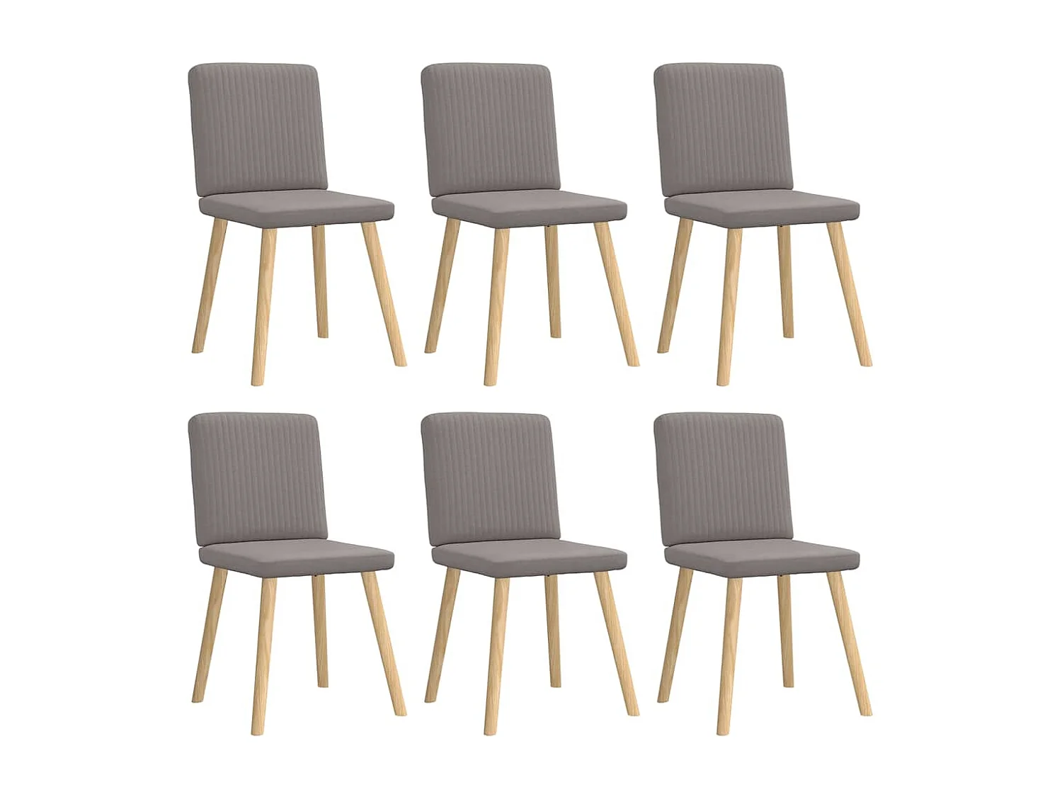 Eetkamerstoelen 6 st stof taupe