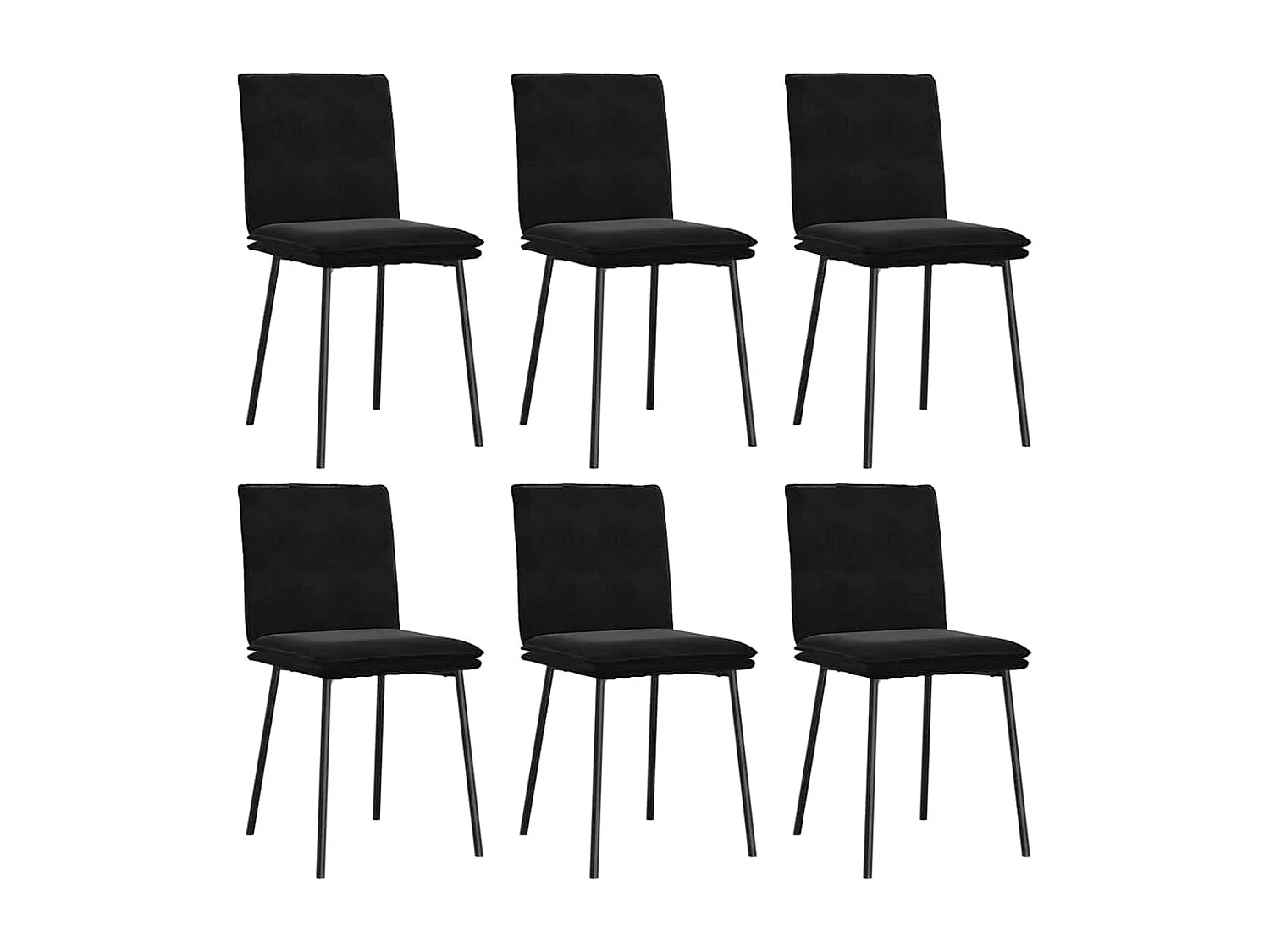 Chaises à manger lot de 6 noir velours