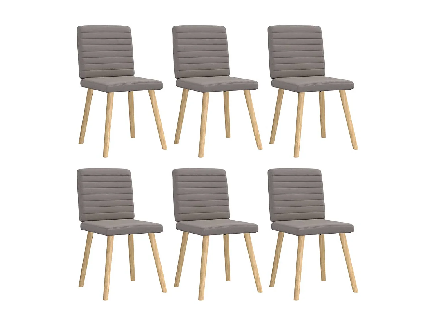Chaises à manger lot de 6 taupe tissu