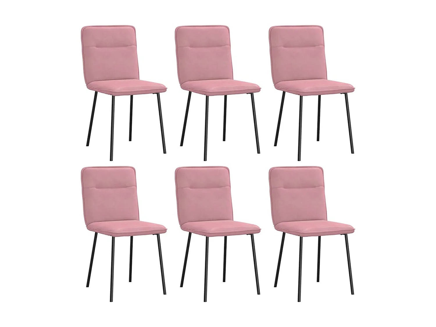 Cadeiras de jantar 6 peças veludo rosa