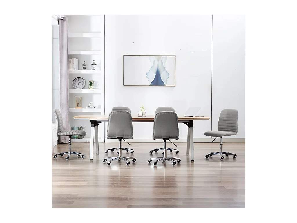 Chaises à manger lot de 6 gris clair tissu
