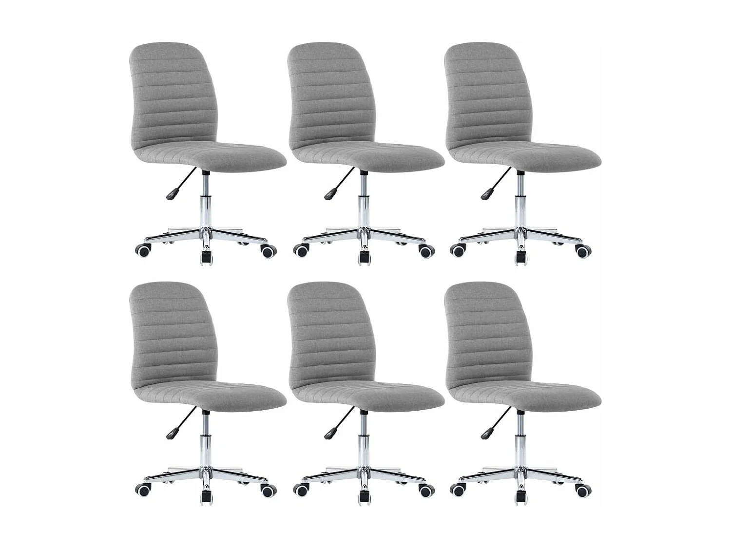 Chaises à manger lot de 6 gris clair tissu