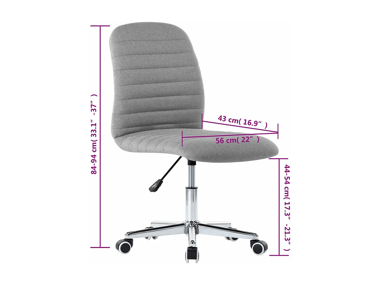 Chaises à manger lot de 6 gris clair tissu