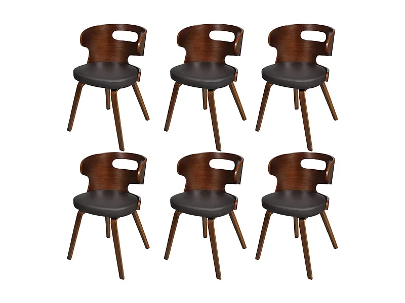 Eetkamerstoelen 6 st kunstleer bruin