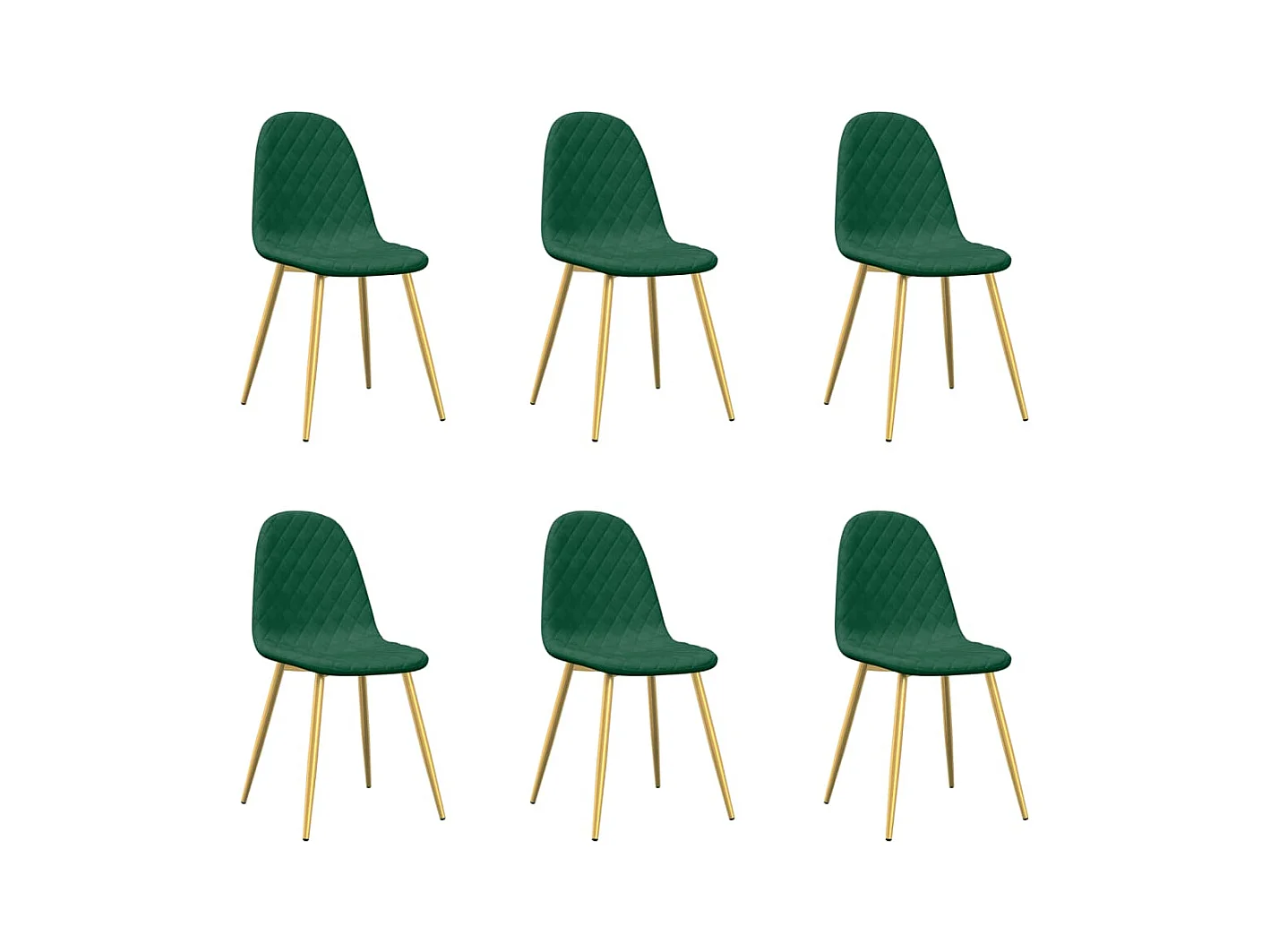 Sillas de comedor 6 unidades terciopelo verde oscuro