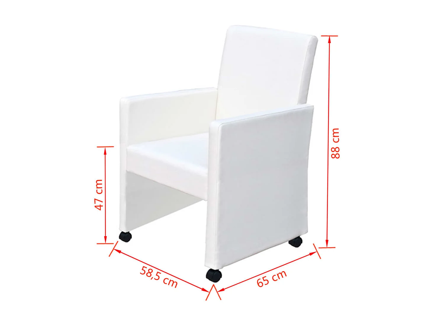 Chaises à manger lot de 6 blanc similicuir