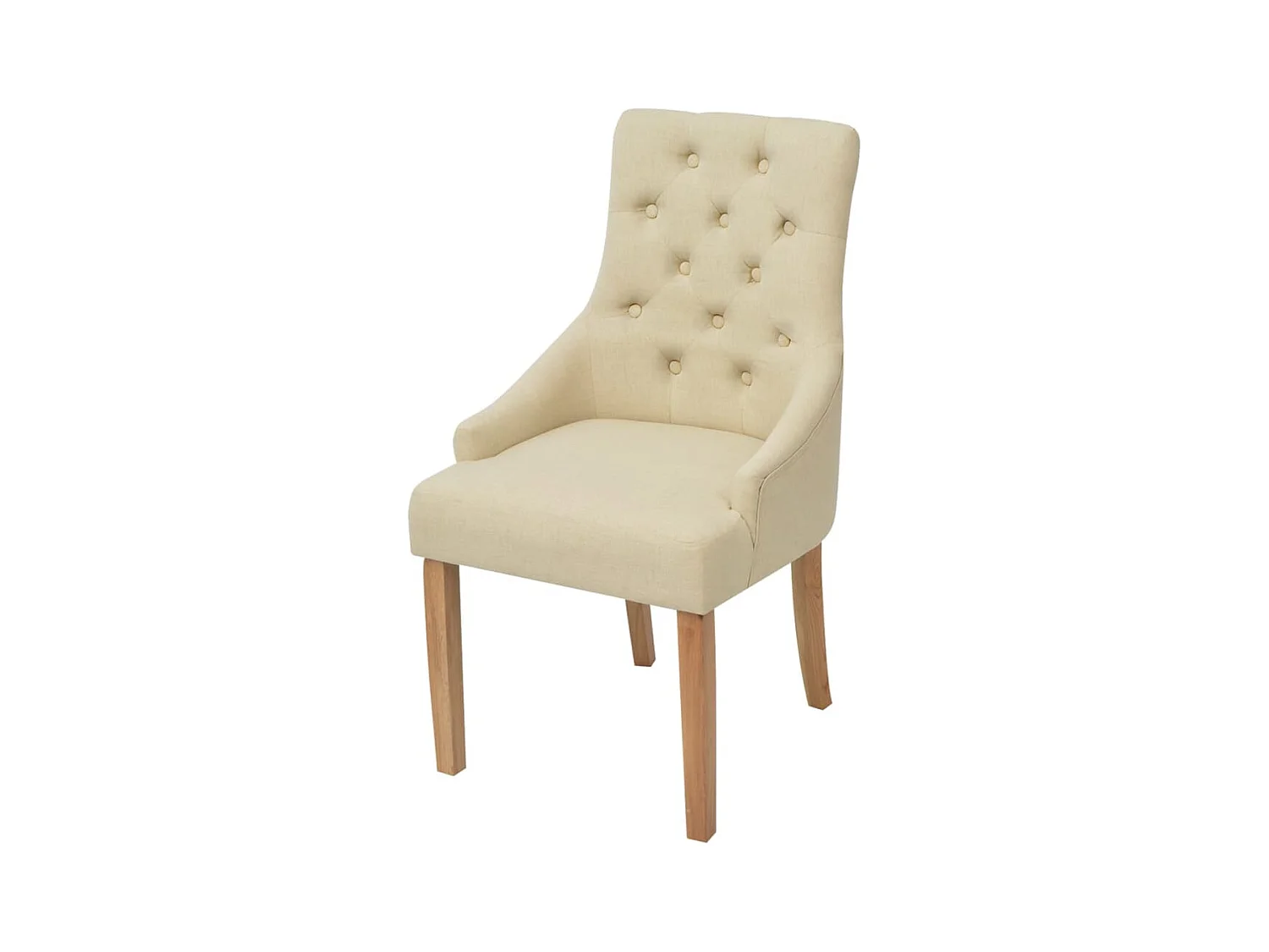 Chaises à manger lot de 6 crème tissu