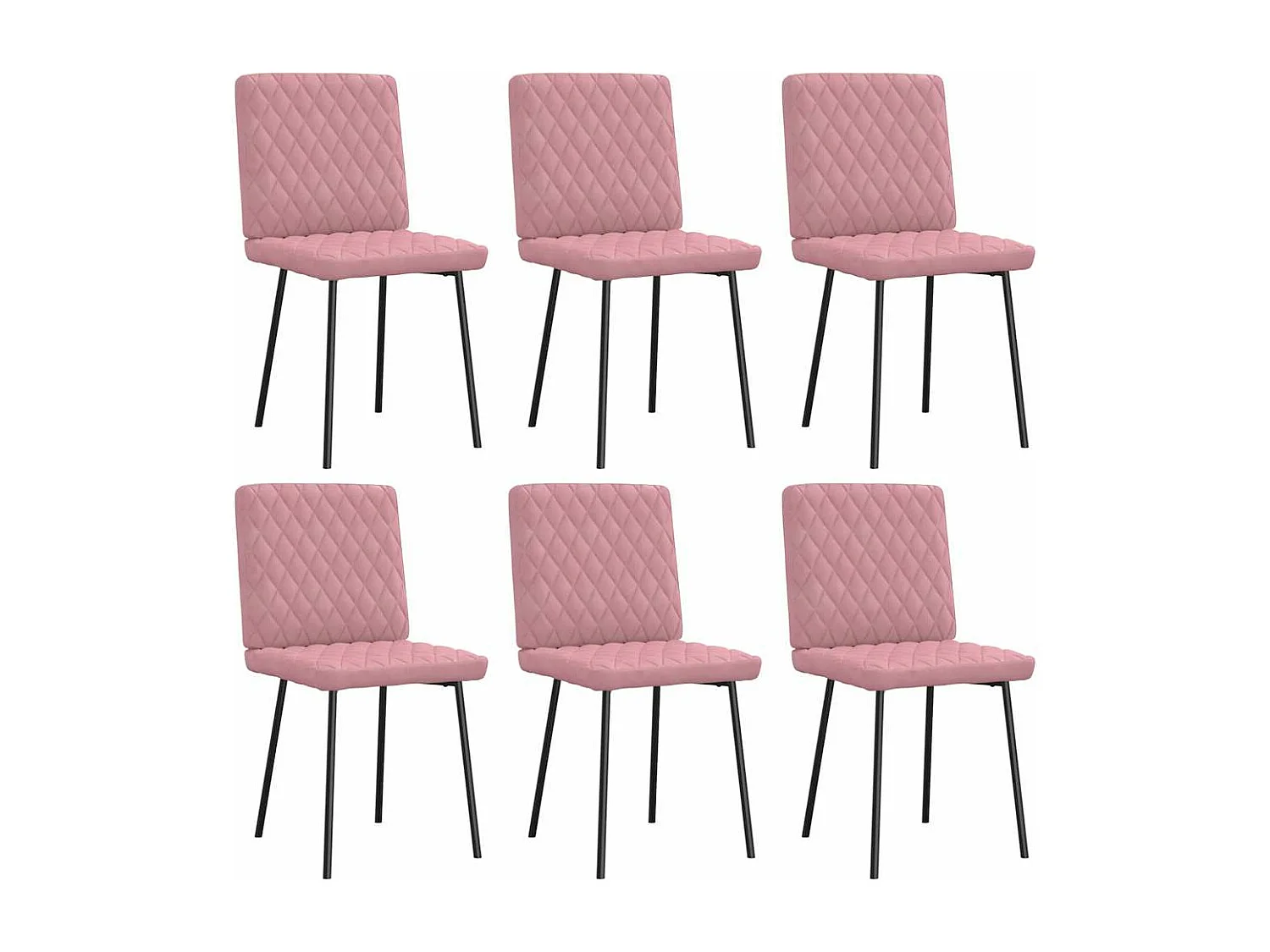 Chaises à manger lot de 6 rose velours