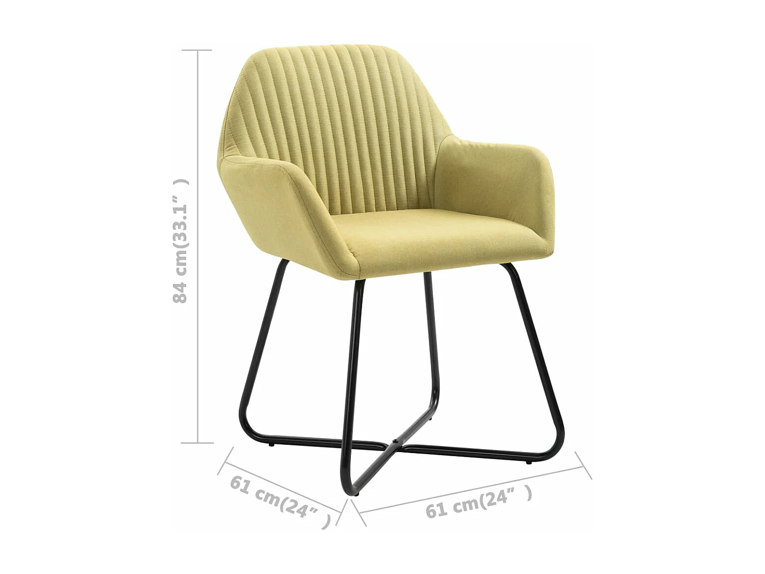 Chaises à manger lot de 6 vert tissu