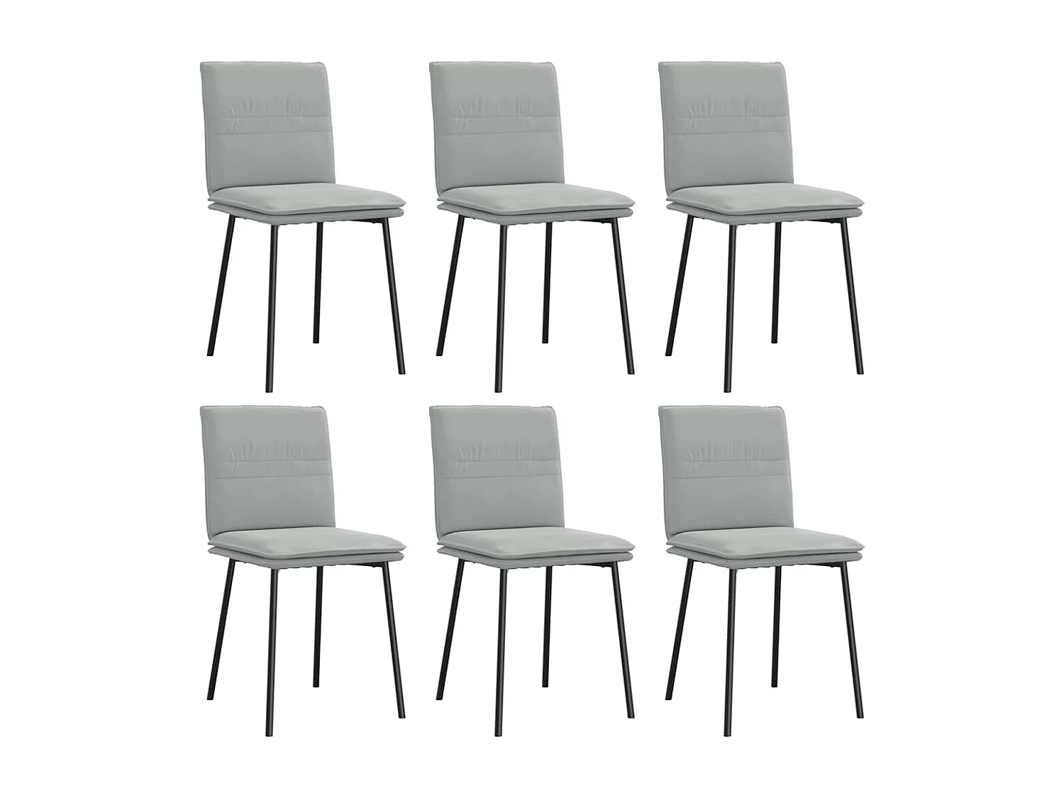 Chaises à manger lot de 6 gris clair velours