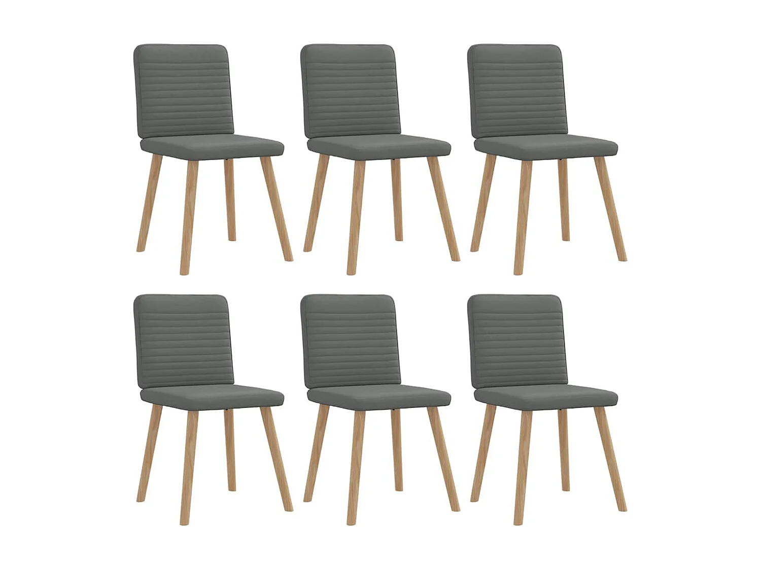 Chaises à manger lot de 6 gris foncé tissu
