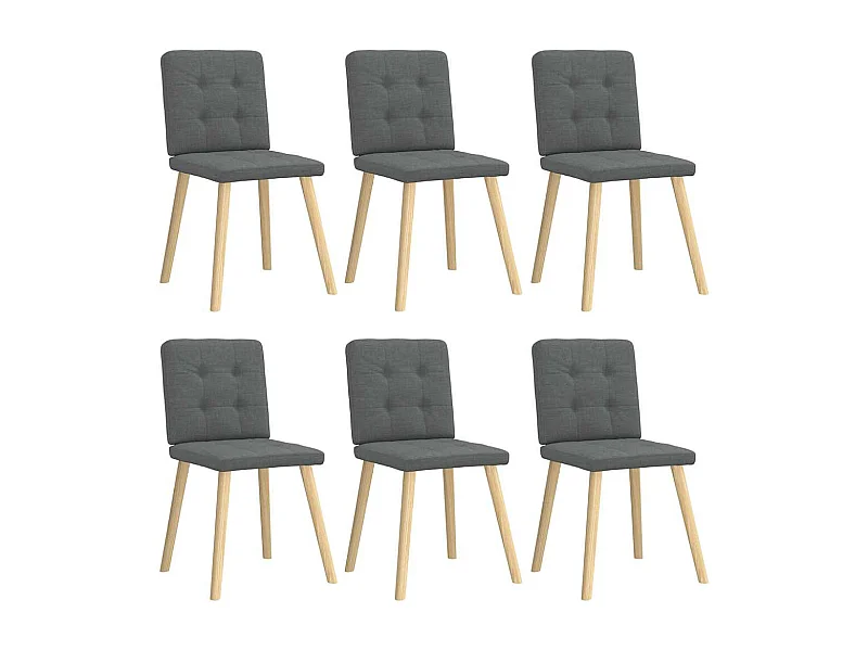 Chaises à manger lot de 6 gris foncé tissu