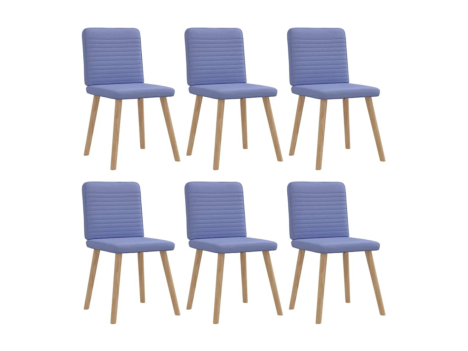 Chaises à manger lot de 6 bleu jean tissu