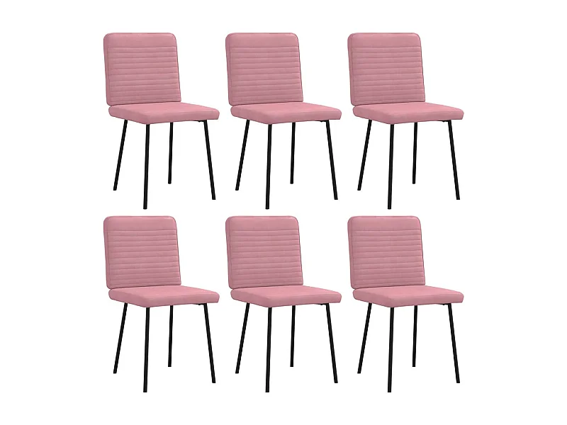 Chaises à manger lot de 6 rose velours