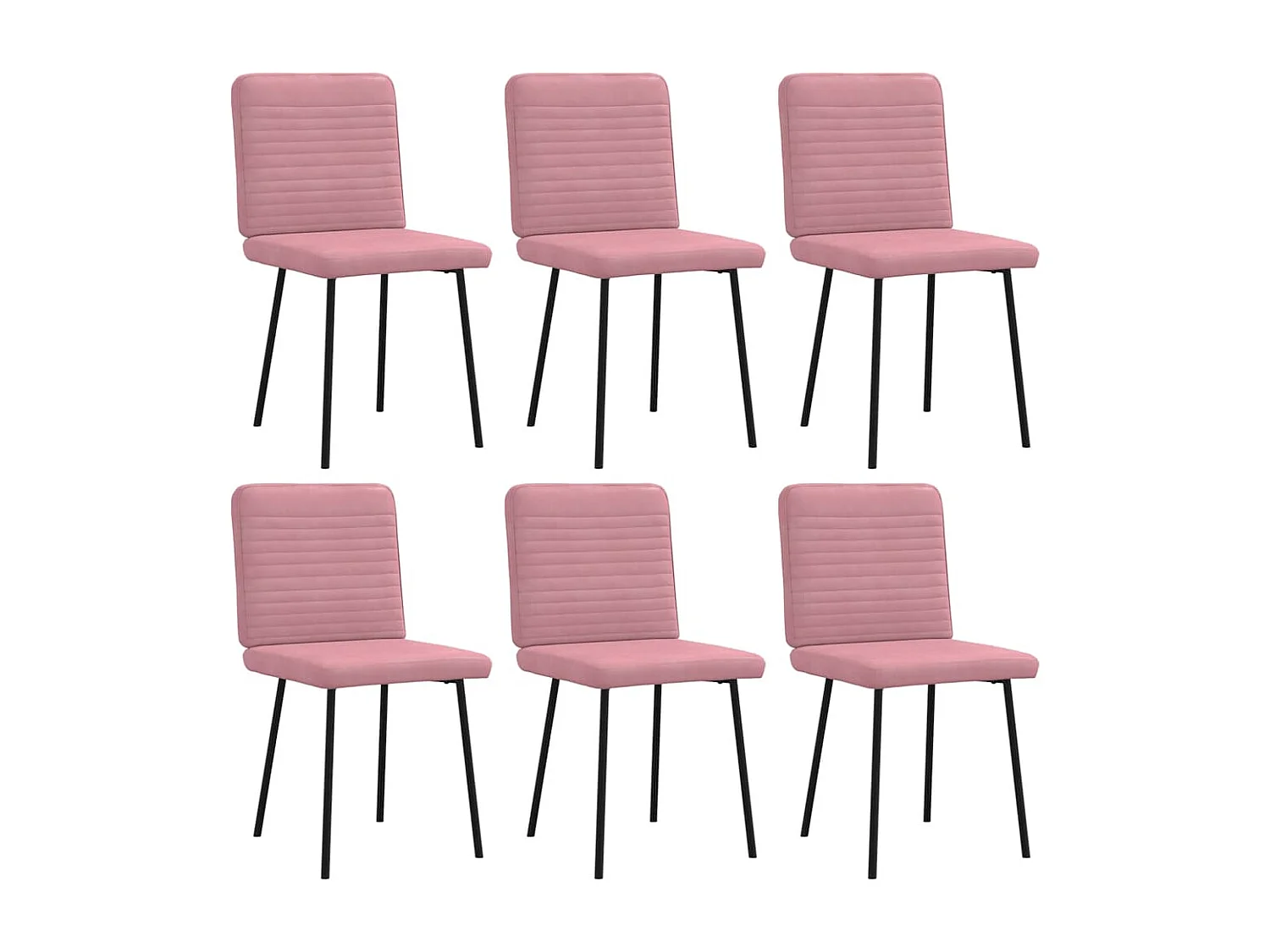Chaises à manger lot de 6 rose velours