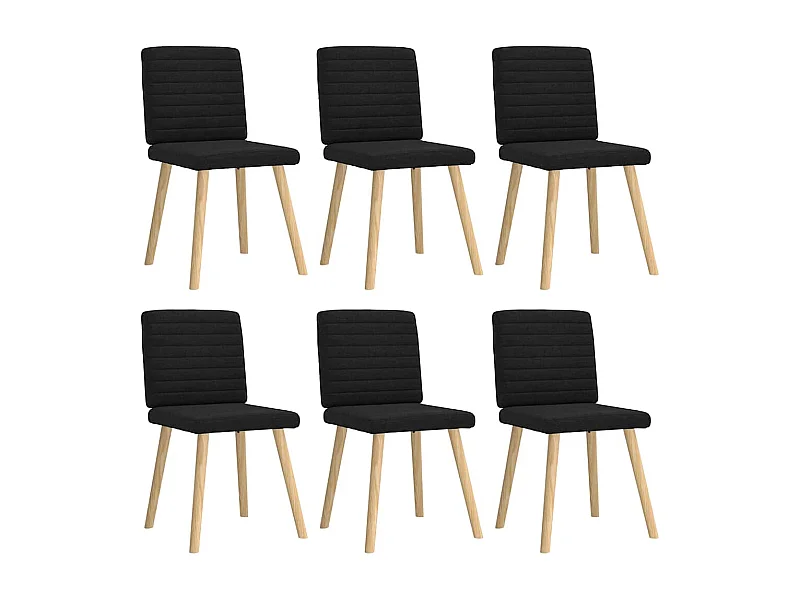 Chaises à manger lot de 6 noir tissu