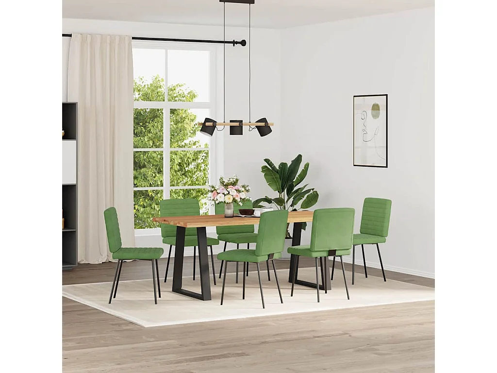 Eetkamerstoelen 6 stukkenfluweel lichtgroen