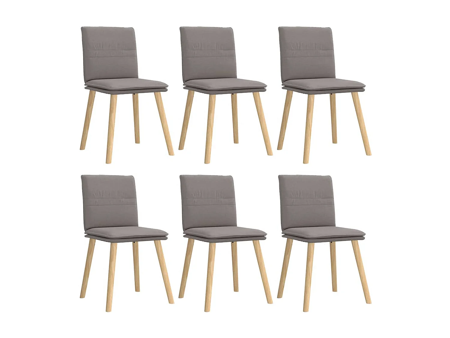 Chaises à manger lot de 6 taupe tissu