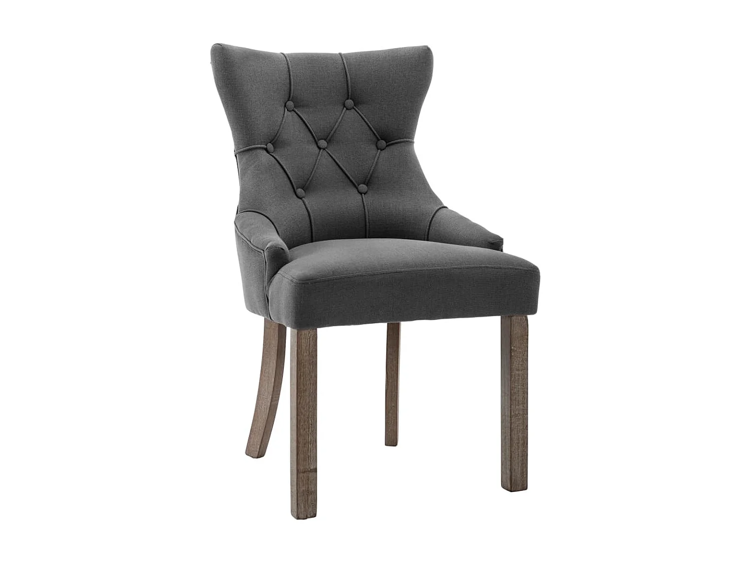 Eetkamerstoelen 6 st stof grijs