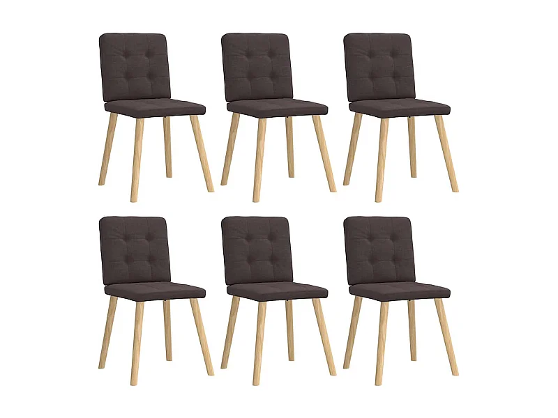 Chaises à manger lot de 6 marron foncé tissu
