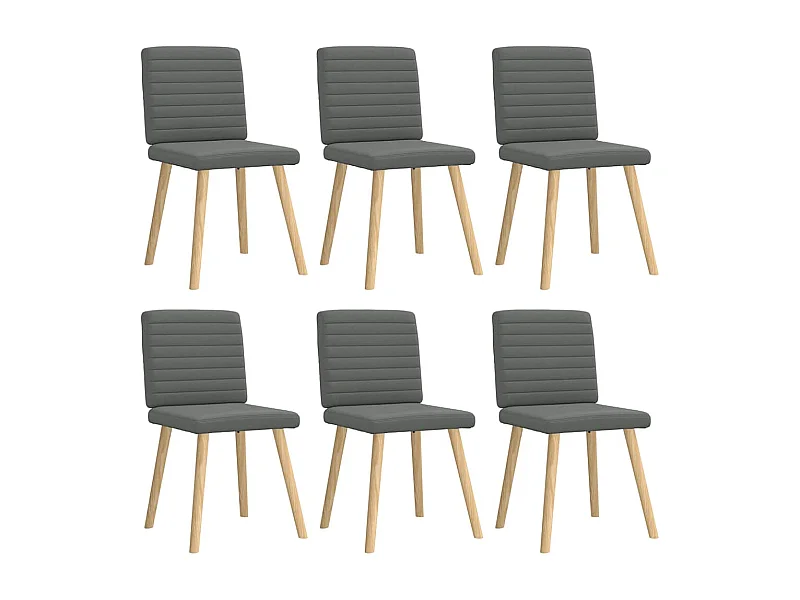 Chaises à manger lot de 6 gris foncé tissu
