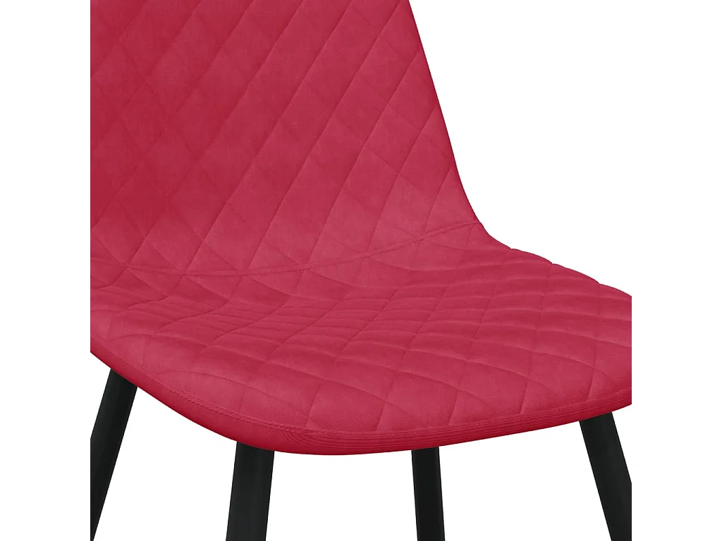 Chaises à manger lot de 6 rouge bordeaux velours
