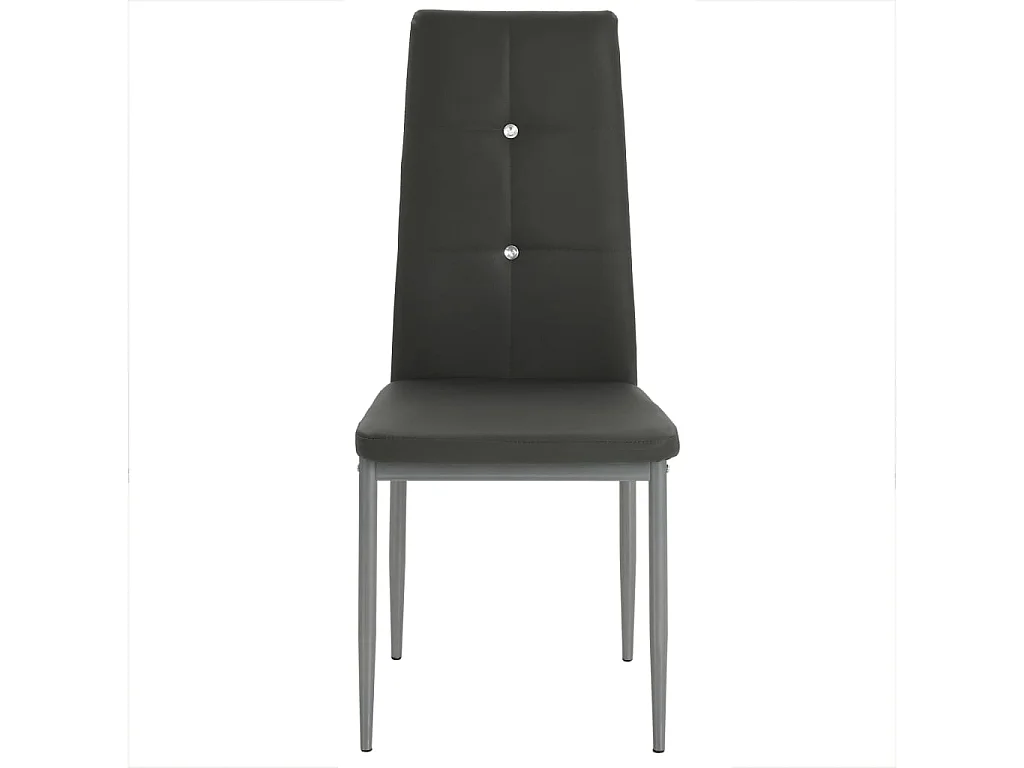 Chaises à manger lot de 6 gris similicuir