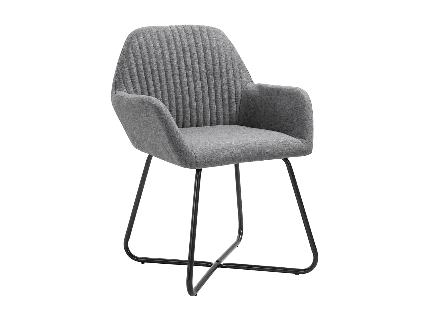 Chaises à manger lot de 6 gris foncé tissu