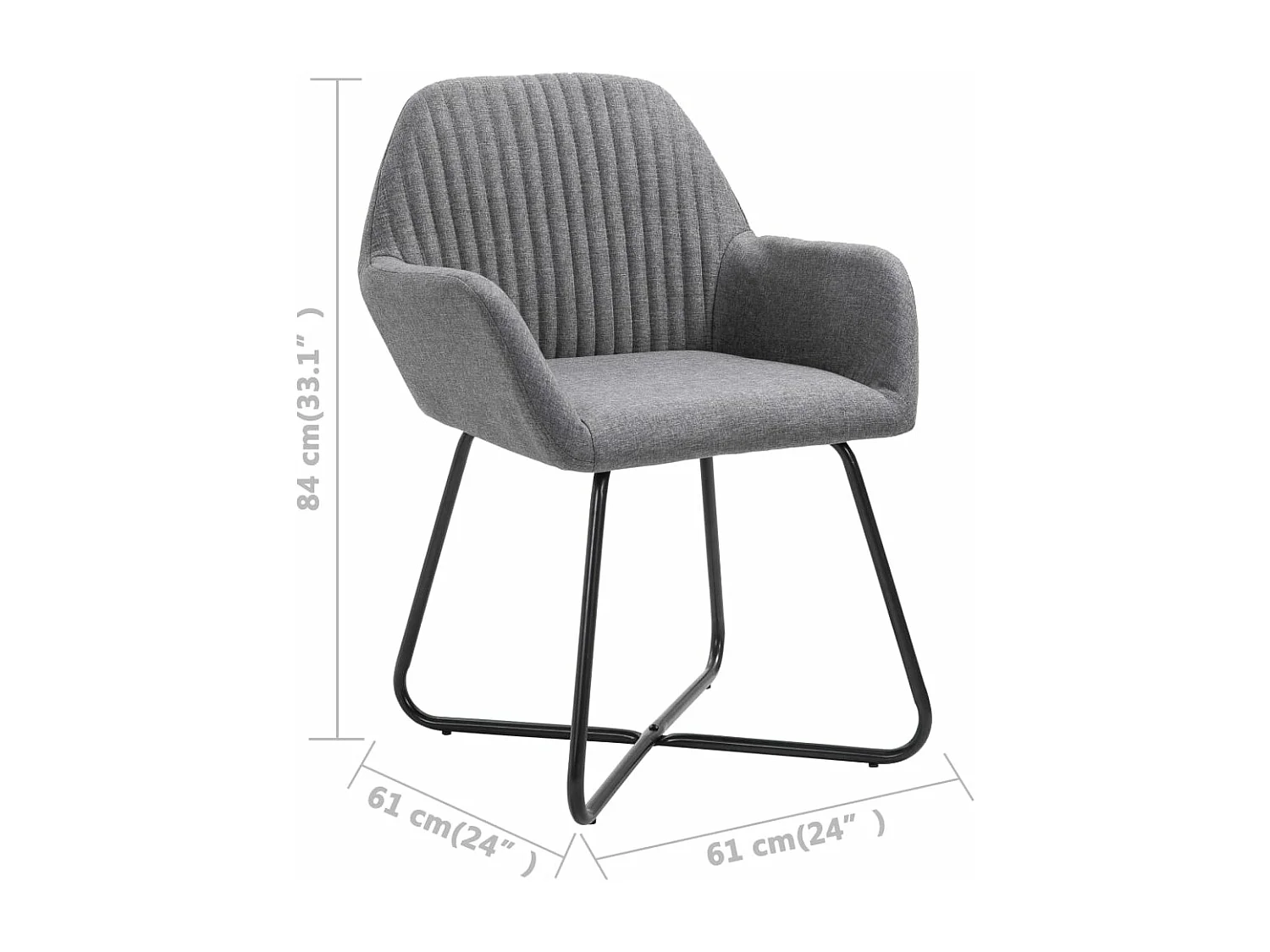 Chaises à manger lot de 6 gris foncé tissu
