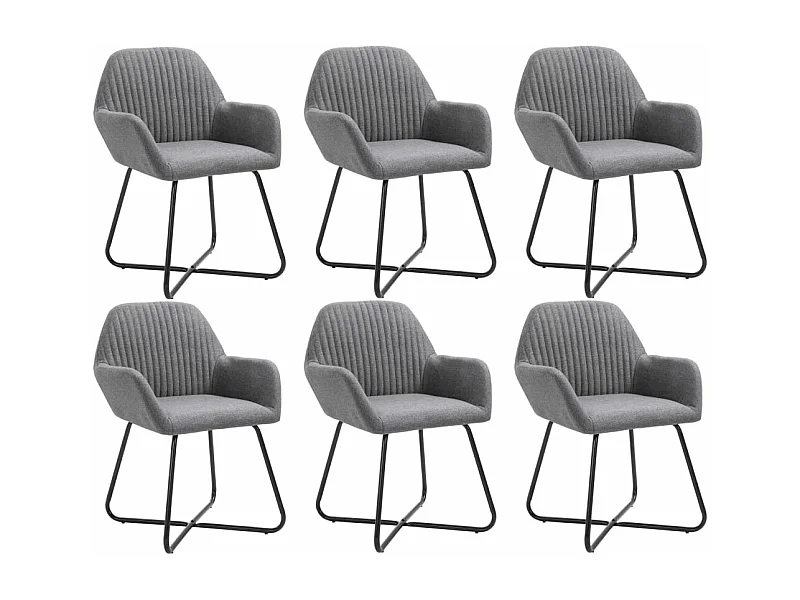Chaises à manger lot de 6 gris foncé tissu