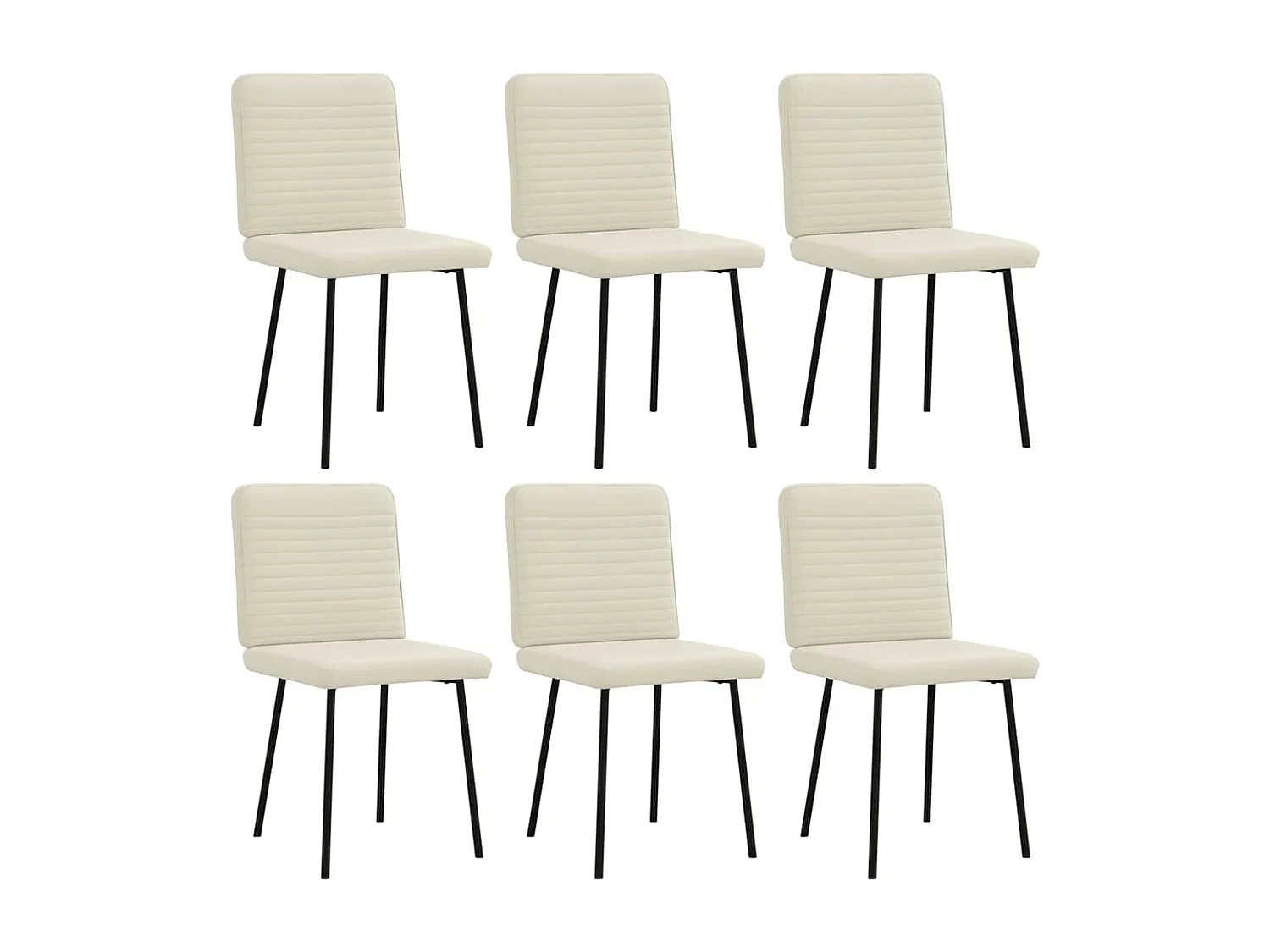 Chaises à manger lot de 6 crème velours