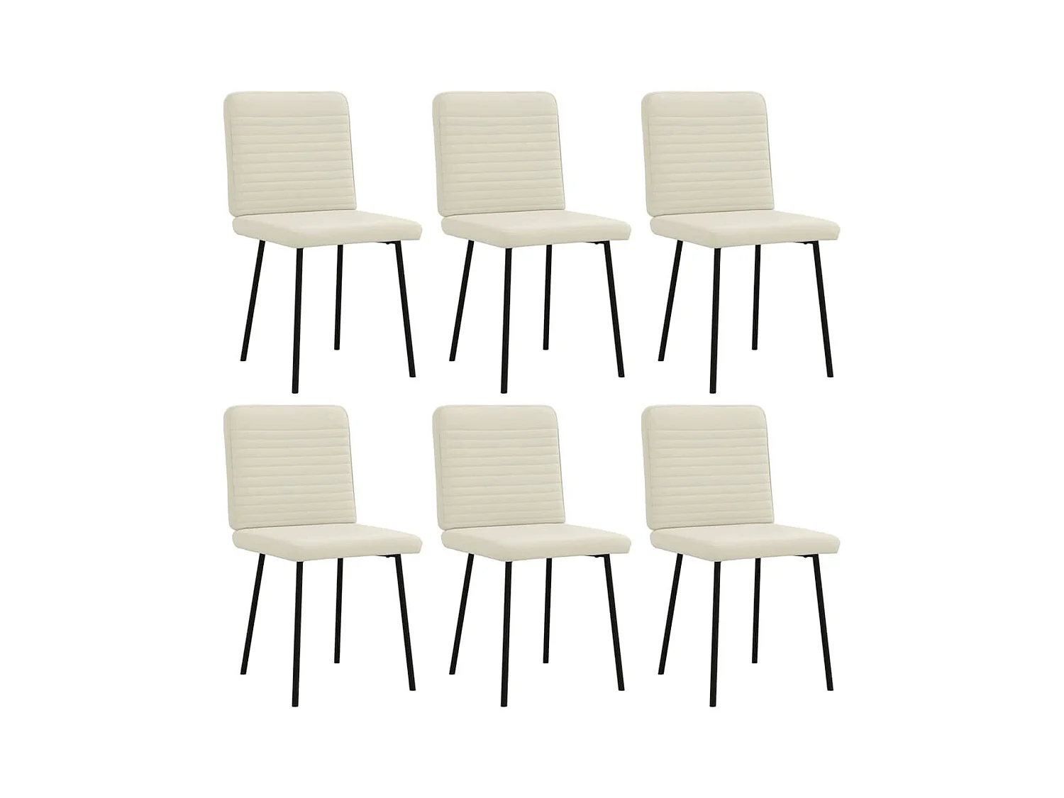 Chaises à manger lot de 6 crème velours