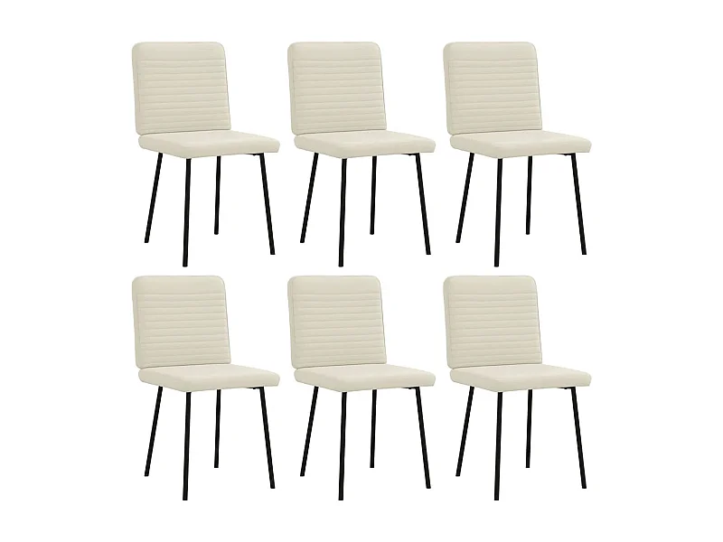 Cadeiras de jantar 6 peças veludo cor creme