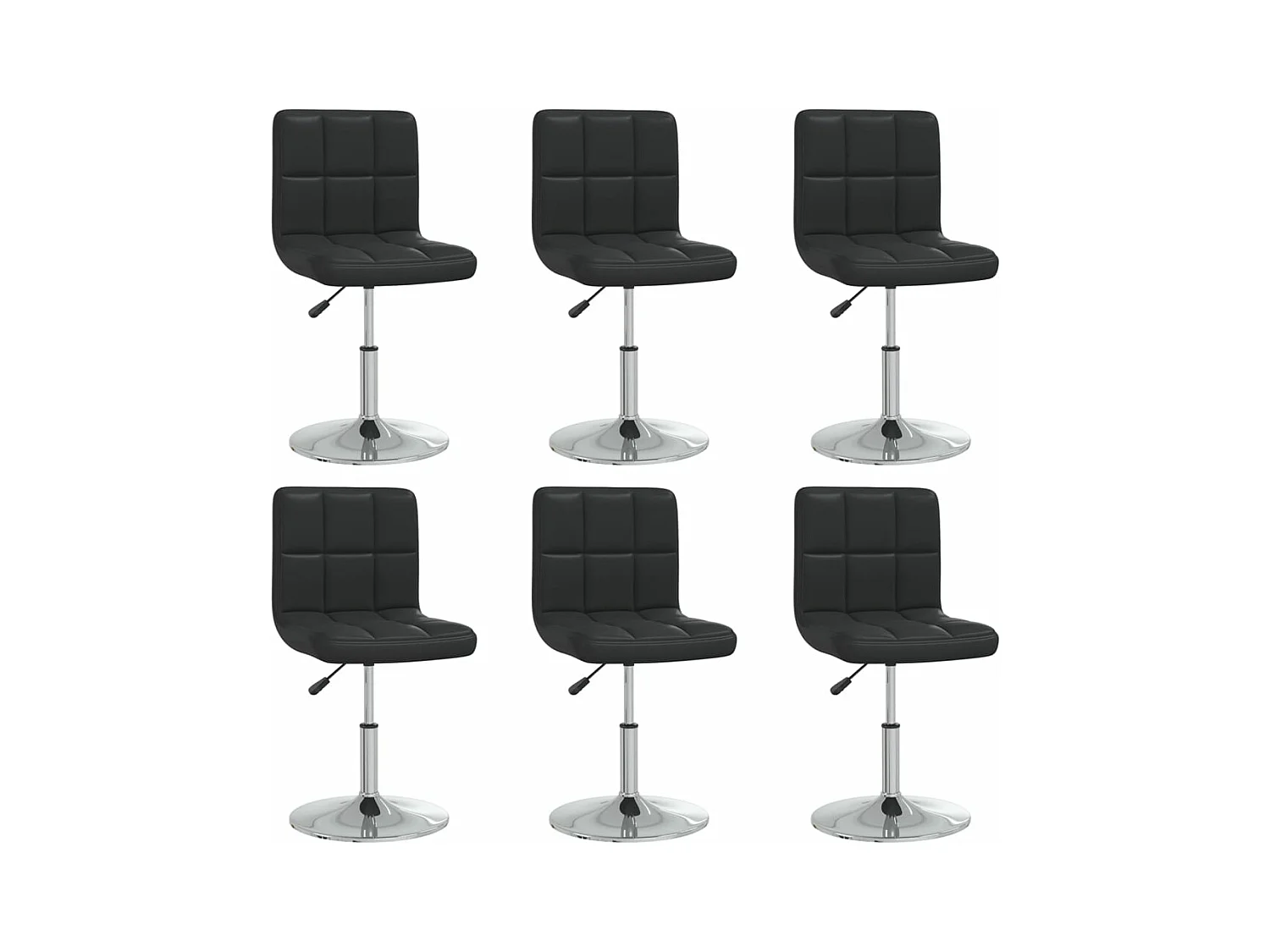 Chaises à manger lot de 6 noir similicuir
